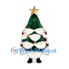 Christmas Tree Mascot Costume with Snow Trim and Gold Star