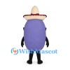 Eggplant Mascot Costume with Sombrero and Sunglasses