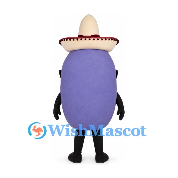 Eggplant Mascot Costume with Sombrero and Sunglasses