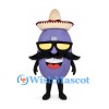 Eggplant Mascot Costume with Sombrero and Sunglasses