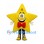 Star Mascot Costume in Yellow with Red Bow Tie