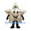 Star Mascot Costume in Gold with Smiling Face