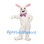Rabbit Mascot Costume in White with Purple Bow Tie