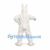 Rabbit Mascot Costume in White with Pink Buttons