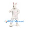Rabbit Mascot Costume in White with Pink Buttons