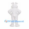 Rabbit Mascot Costume in White with Pink Belly Buttons