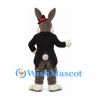Rabbit Mascot Costume with Black Tailcoat and Checked Vest