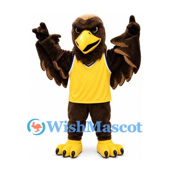 Eagle Mascot Costume with Yellow Sports Shirt