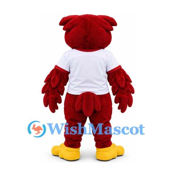 Cardinal Mascot Costume with White Sports Jersey