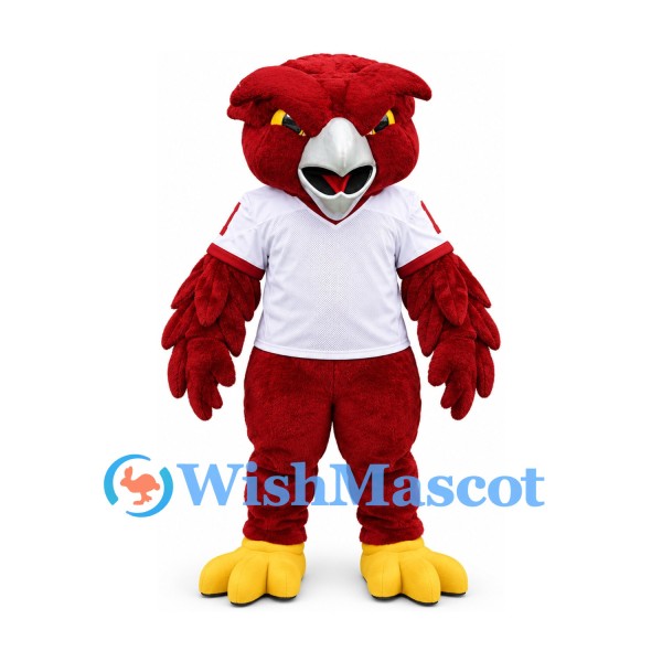 Cardinal Mascot Costume with White Sports Jersey