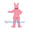 Rabbit Mascot Costume in Pink with Burgundy Bow Tie