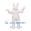 Rabbit Mascot Costume in White with Pink Buttons