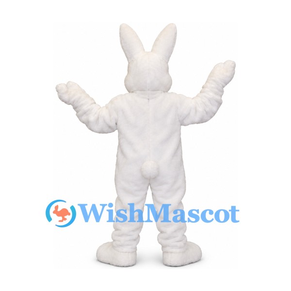 Rabbit Mascot Costume in White with Pink Buttons