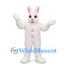 Rabbit Mascot Costume in White with Pink Buttons