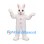 Rabbit Mascot Costume in White with Pink Buttons