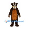 Bear Mascot Costume in Dark Brown with Orange Belly