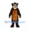 Bear Mascot Costume in Dark Brown with Orange Belly