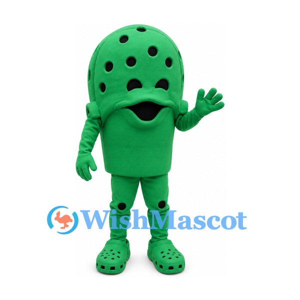 Shoe Mascot Costume in Green with Vent Holes