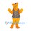 Bear Mascot Costume in Yellow with Floral Dress