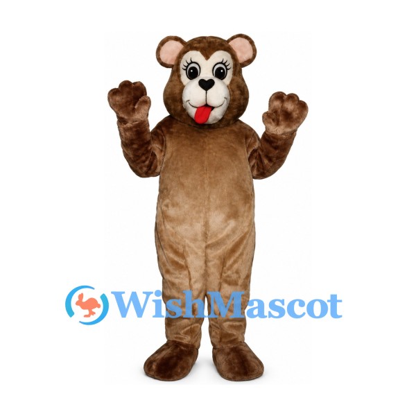 Bear Mascot Costume in Brown with White Cheeks