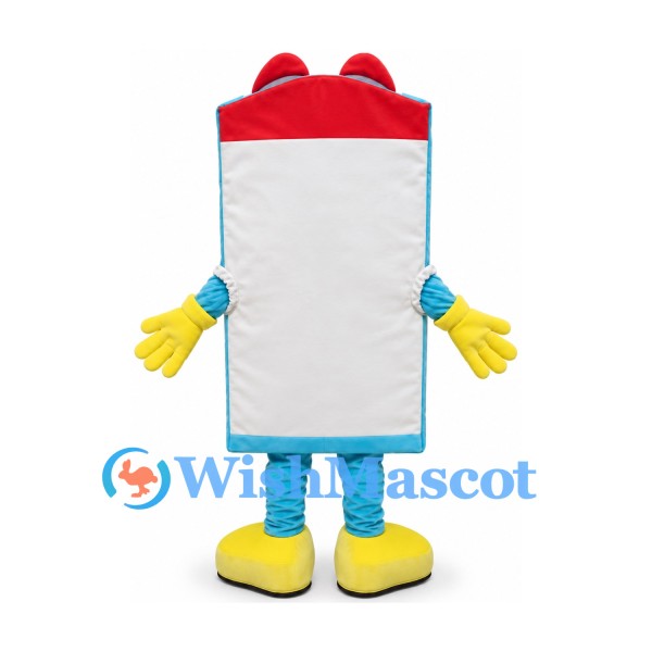 Snack Carton Mascot Costume with Red Top and Potato Chip Print