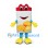 Snack Carton Mascot Costume with Red Top and Potato Chip Print