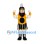 Warrior Mascot Costume with Yellow Black Armor and Helmet