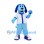 Dog Mascot Costume in Blue with White Shirt and Pants