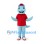 Dolphin Mascot Costume with Red Shirt and Blue Cap