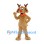 Reindeer Mascot Costume in Tan with Orange Collar
