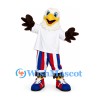 Bald Eagle Mascot Costume with White Shirt and Striped Pants