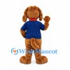 Dog Mascot Costume with Navy Shirt and Red Collar