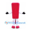 Exclamation Mark Mascot Costume in Pink with Smiling Face