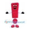 Exclamation Mark Mascot Costume in Pink with Smiling Face