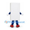 Refrigerator Mascot Costume in White with Smiling Face