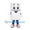 Refrigerator Mascot Costume in White with Smiling Face