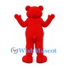 Bear Mascot Costume in Red with Black Nose