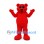 Bear Mascot Costume in Red with Black Nose
