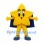 Star Superhero Mascot Costume in Yellow with Blue Cape