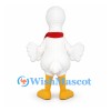 Pelican Mascot Costume in White with Red Scarf
