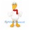 Pelican Mascot Costume in White with Red Scarf