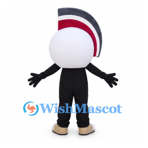 Musical Note Mascot Costume in Black White and Red