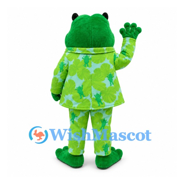 Frog Mascot Costume with Green Patterned Pajamas
