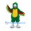 Parrot Mascot Costume in Green with Red Wing Trim