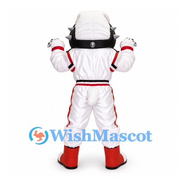 Robot Astronaut Mascot Costume in White with Red Trim