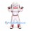 Robot Astronaut Mascot Costume in White with Red Trim