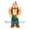 Strongman Mascot Costume with Brown Vest and Green Pants