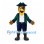 Eagle Pirate Mascot Costume with Green Coat and Tricorn Hat