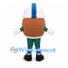 Football Mascot Costume with White Helmet and Green Uniform