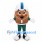Football Mascot Costume with White Helmet and Green Uniform
